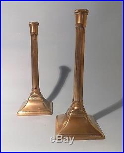 Pair of Antique Georgian English Bell Metal Brass Candlesticks