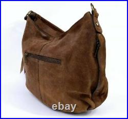 Patricia Nash Bello Hobo Bag Cognac Burnished Suede Leather Brown Large NWT $199