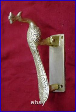 Peafowl Design Door Bell 6'' Inches Brass Door Knocker Cottage Ring Pull GTX