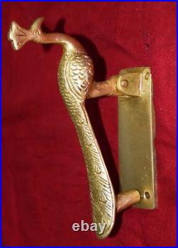 Peafowl Design Door Bell 6'' Inches Brass Door Knocker Cottage Ring Pull GTX