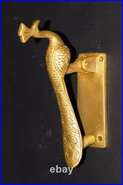 Peafowl Design Door Bell 6'' Inches Brass Door Knocker Cottage Ring Pull GTX