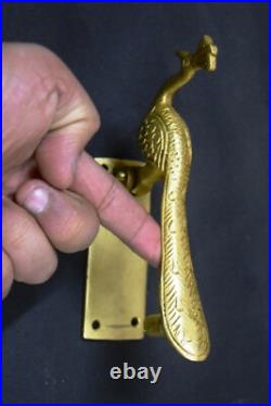 Peafowl Design Door Bell 6'' Inches Brass Door Knocker Cottage Ring Pull GTX