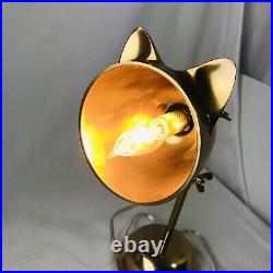 Pottery Barn Teen Brass Emily & Meritt KITTY Cat Ear TASK LAMP Desk Kid