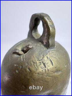 Primitive Brass Cow Livestock Bell Cone Shape Ottoman Nigeria Antique