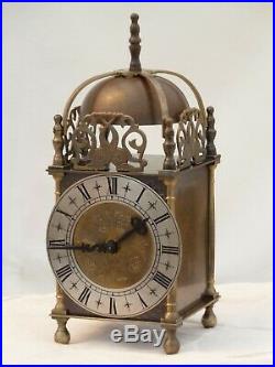 Quality Lantern Clock Solid Brass Bell Strike Mantle Mantel Carriage 9 3/4 High