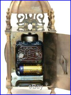 Quality Lantern Clock Solid Brass Bell Strike Mantle Mantel Carriage 9 3/4 High