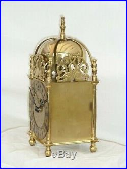 Quality Smiths Lantern Clock Solid Brass Bell Strike Mantle Carriage 91/2 High