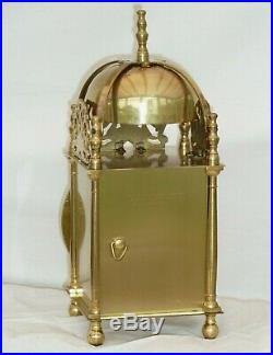 Quality Smiths Lantern Clock Solid Brass Bell Strike Mantle Carriage 91/2 High