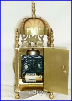 Quality Smiths Lantern Clock Solid Brass Bell Strike Mantle Carriage 91/2 High