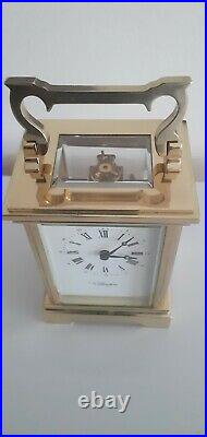 Quality Vintage Carriage Clock By Wellington Of England. Bell Strike 13 Jewels