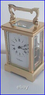Quality Vintage Carriage Clock By Wellington Of England. Bell Strike 13 Jewels