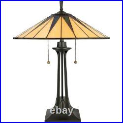 Quoizel 2 Light Gotham Tiffany Table Lamp in Vintage Bronze TF6668VB