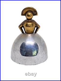RARE 1930s Chase Art Deco Lady Bell Walter Von Nessen Chrome Brass DESIGN