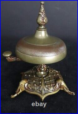 RARE ANTIQUE 19th century HOTEL DESK/STORE COUNTER BELL with ELEPHANT TRUNK FEET