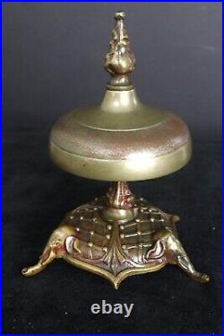 RARE ANTIQUE 19th century HOTEL DESK/STORE COUNTER BELL with ELEPHANT TRUNK FEET