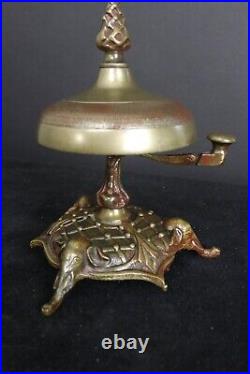 RARE ANTIQUE 19th century HOTEL DESK/STORE COUNTER BELL with ELEPHANT TRUNK FEET