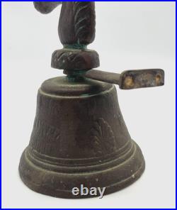 RARE Antique Brass Bell 1878 Chiantel Fondeur Horse Head Mount 7.5 Door Clapper