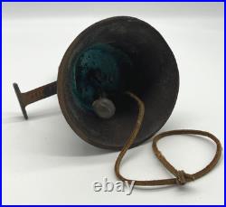 RARE Antique Brass Bell 1878 Chiantel Fondeur Horse Head Mount 7.5 Door Clapper