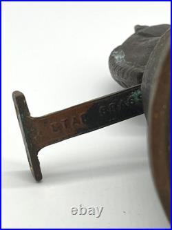 RARE Antique Brass Bell 1878 Chiantel Fondeur Horse Head Mount 7.5 Door Clapper