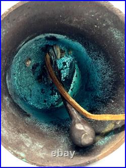 RARE Antique Brass Bell 1878 Chiantel Fondeur Horse Head Mount 7.5 Door Clapper