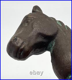 RARE Antique Brass Bell 1878 Chiantel Fondeur Horse Head Mount 7.5 Door Clapper