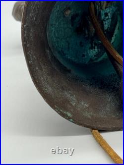 RARE Antique Brass Bell 1878 Chiantel Fondeur Horse Head Mount 7.5 Door Clapper