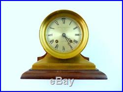 RARE Antique Brass Samuel Hammond & Co. New York Ship's Bell'' Mantle Clock