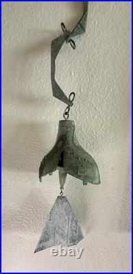 RARE Large Paolo Soleri Arcosanti Cosanti Heavy Bronze Wind Chime Bell & Mount