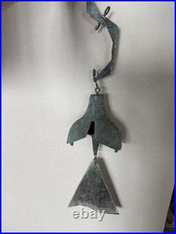 RARE Large Paolo Soleri Arcosanti Cosanti Heavy Bronze Wind Chime Bell & Mount