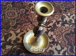 Rare 19th Century Brass Tavern Candlestick With Bell