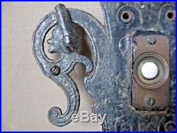 Rare ARTS and CRAFTS iron work DOOR BELL mission LARGE SIZE
