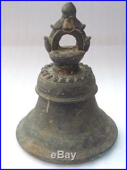 Rare Antique 1850's Ornamental Brass Bronze Ships Bell With Clapper