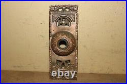 Rare Antique 1890's Ornate Cast Brass Victorian Door Bell Push Button Ringer