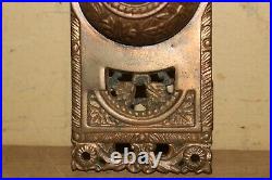 Rare Antique 1890's Ornate Cast Brass Victorian Door Bell Push Button Ringer