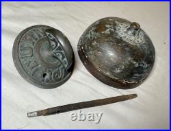 Rare Antique 1891 19th century Art Deco mechanical front turn door bell bronze