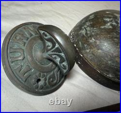 Rare Antique 1891 19th century Art Deco mechanical front turn door bell bronze