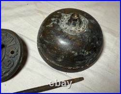 Rare Antique 1891 19th century Art Deco mechanical front turn door bell bronze