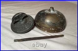 Rare Antique 1891 19th century Art Deco mechanical front turn door bell bronze