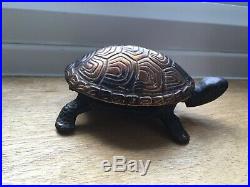 Rare Antique Brass Tortoise Clockwork Shop Desk bell. Fab Patina. Working Order