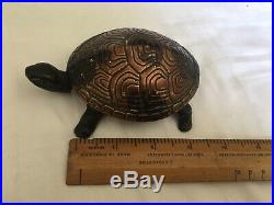 Rare Antique Brass Tortoise Clockwork Shop Desk bell. Fab Patina. Working Order