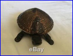 Rare Antique Brass Tortoise Clockwork Shop Desk bell. Fab Patina. Working Order