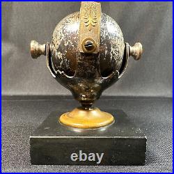 Rare Antique Globe Brass Spinning Rolling Ball Hotel Lobby Counter Call Bell