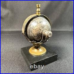 Rare Antique Globe Brass Spinning Rolling Ball Hotel Lobby Counter Call Bell