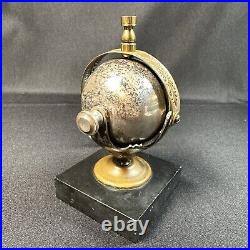 Rare Antique Globe Brass Spinning Rolling Ball Hotel Lobby Counter Call Bell