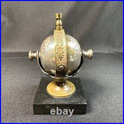 Rare Antique Globe Brass Spinning Rolling Ball Hotel Lobby Counter Call Bell