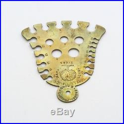 Rare Antique Knitting Needle Gauge Brass Bell Shape Faudel Phillips & Sons HTF