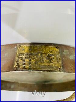 Rare Antique Original Brass Round Old Vintage Ship Gong Bell with Mallet Stick