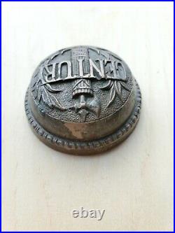 Rare Antique Turn Of The Century Ornate Century Brass Bicycle Bell Cover Bevin