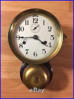 Rare Antique Vtg Seth Thomas Brass Ships Clock External Bell Louis Wuele Works