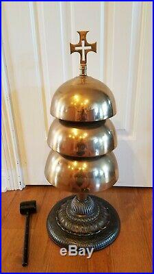 Rare Antique brass communion 3 tier church bells circa 1930's